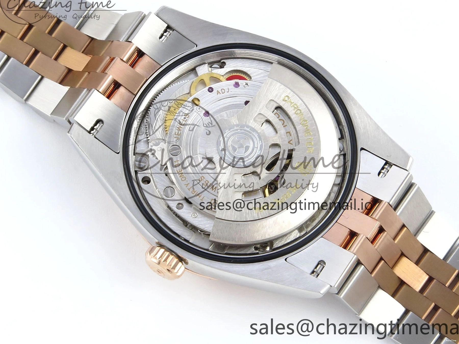 MiroTime 0408 DateJust 36 126231 EWEF Best Edition Silver Leaf Dial Stick Marker on SS RG Jubilee Bracelet A TopPick 596
